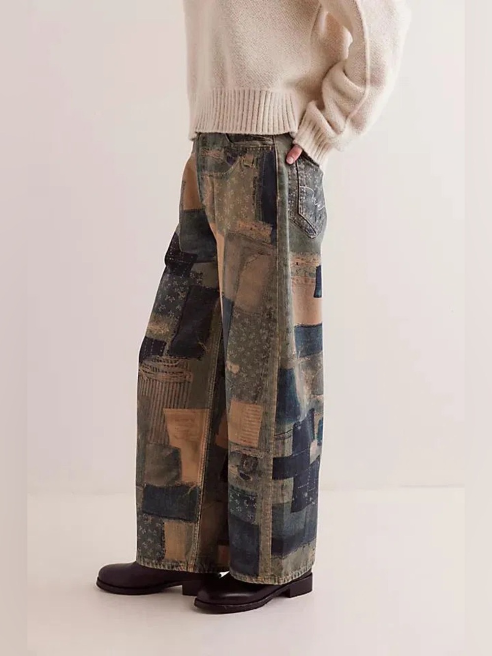 NWT! Free People We The Free Illusions Printed Relaxed Jeans Sz 27 - Picture 4 of 7
